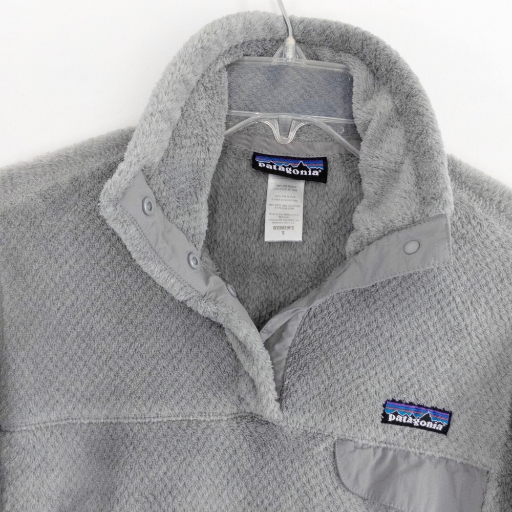 Patagonia Women's Small Polartec Thermal Pro Fleece Pullover Snap-T Gray Outdoor